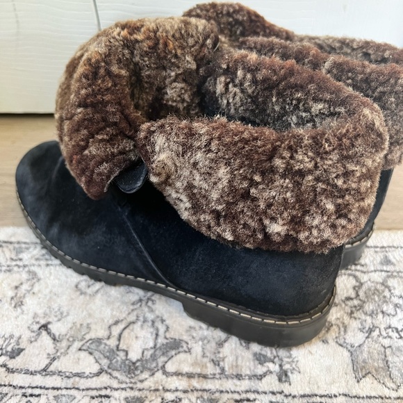 Sorel Fold Over Fur Lace Up Boots 10 - Picture 4 of 8